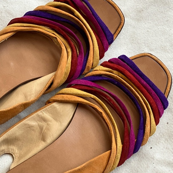 Vintage Gucci Multicolor Suede Sandals - Picture 4 of 6